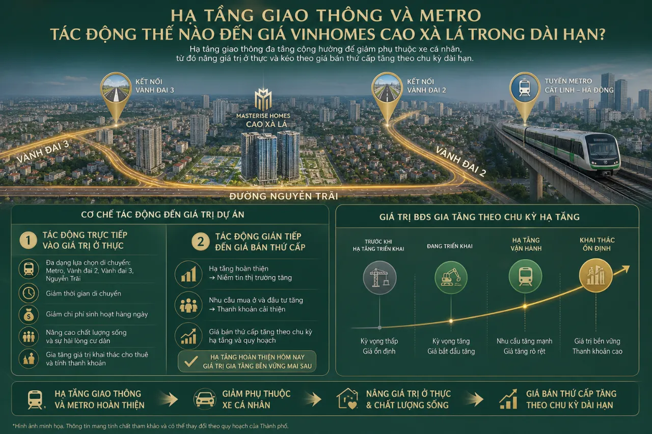 Hạ tầng giao thông và Metro tác động thế nào đến giá Vinhomes Cao Xà Lá trong dài hạn?