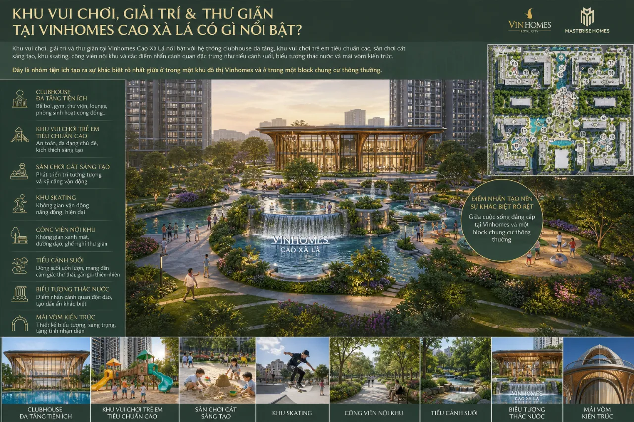 Khu vui chơi, giải trí và thư giãn tại Vinhomes Cao Xà Lá có gì nổi bật?