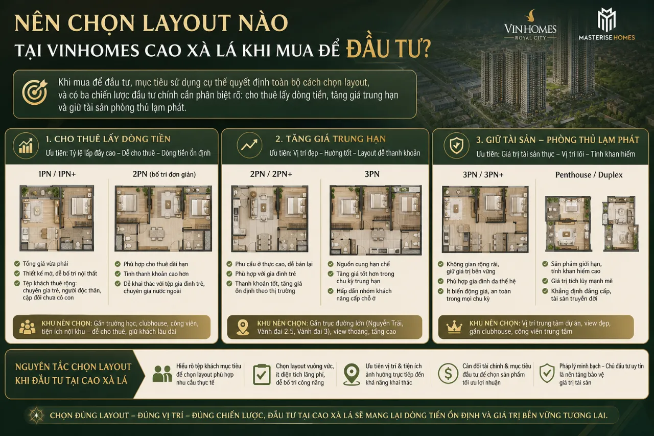 Nên chọn layout nào tại Vinhomes Cao Xà Lá khi mua để đầu tư?