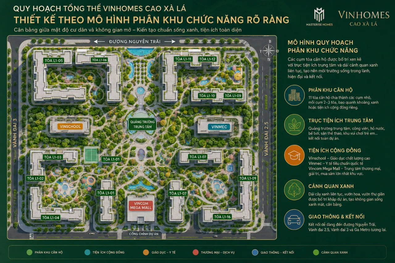 Quy hoạch tổng thể mặt bằng Vinhomes Cao Xà Lá được thiết kế như thế nào?