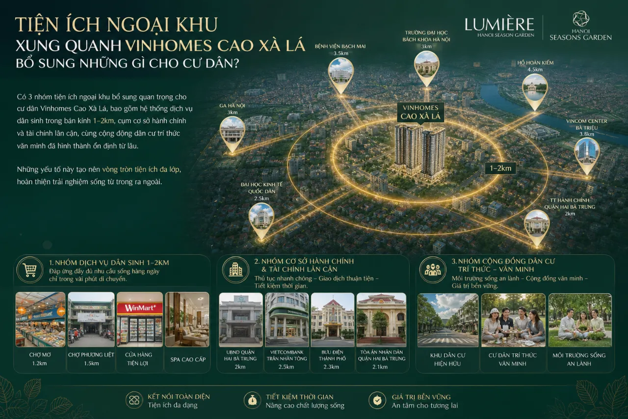 Tiện ích ngoại khu xung quanh Vinhomes Cao Xà Lá bổ sung những gì cho cư dân?