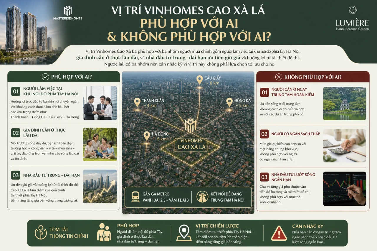 Vị trí Vinhomes Cao Xà Lá phù hợp với ai và không phù hợp với ai?