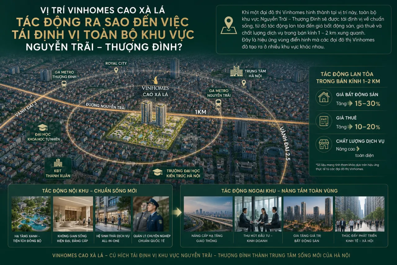 Vị trí Vinhomes Cao Xà Lá tác động ra sao đến việc tái định vị toàn bộ khu vực Nguyễn Trãi – Thượng Đình?